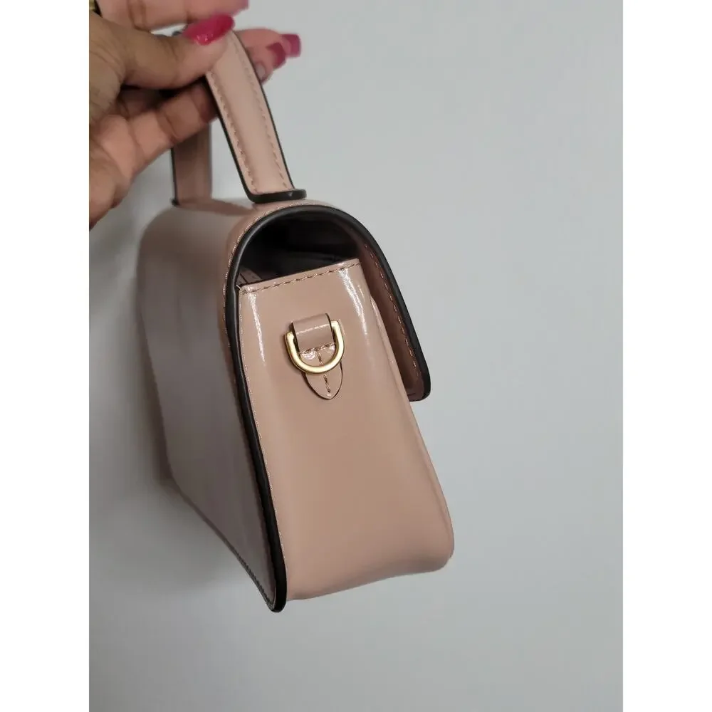Tory Burch Small Robinson Spazzolato Top-Handle Bag Blush Pink